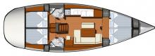 Sun Odyssey 44 i : Plan d'aménagement