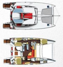 Plan aménagement et plan de pont - Catana Catana 50, Occasion (2007) - France (Ref 92)