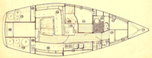 Plan aménagement - Jeanneau Espace 1300, Occasion (1983) - Martinique (Ref 314)