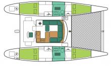 Plan aménagement - Edel Edel Cat 35, Occasion (1989) - Martinique (Ref 372)