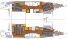 Plan d'aménagement - Fountaine Pajot Orana 44, Occasion (2007) - Guadeloupe (Ref 396)