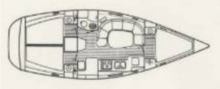 Plan d&#039;aménagement - Jeanneau Voyage 11.20, Occasion (1989) - Martinique (Ref 430)