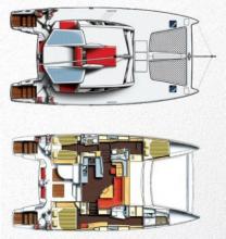 Plan d&#039;aménagement - Catana Catana 50, Occasion (2007) - Martinique (Ref 446)