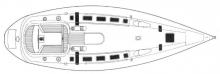 Plan de pont - Bénéteau First 41 S5, Occasion (1992) - Martinique (Ref 461)