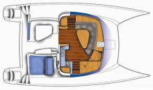 Fountaine Pajot Orana 44 : plan d'aménagement du pont