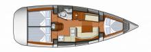 Sun Odyssey 36 I : Plan d'aménagement